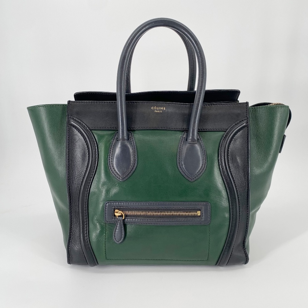 Celine Phantom Tricolor Luggage Tote Medium Green Black Grey Phoebe Philo